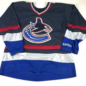 CCM NHL Vancouver Canucks Blank Blue White Red Jersey Size Medium
